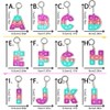 Abc Letters Numbers Silicone Sensory Toys Push Bubble Key Chain