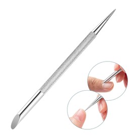 Silver Stainless Steel Cuticle Pusher Nail Dotting Pen Nail Care Tool, Double Ended Manicure Stick Remover Cleaner Cuticle Pusher, Cuticle Pusher Sticks Glass Pusher Cuticle Tools and Accessorie