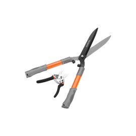 TRAMITEC Garden Hedge Shears. Hedge Clippers & Shears SET with Super Pruning Shears. Heavy Duty Garden Clippers for Shaping Bushes Nicely. Hedge Scissors & Shears made with Durable Carbon Steel.
