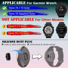 MTHGH Screen Protector for Garmin fenix 7X/ 7X Sapphire Solar Smartwatch [4 Pcs] + Anti-dust Plugs 5Pcs, Tempered Glass 9H Hardness Bubble Free Film Ultra-Thin Protective Cover