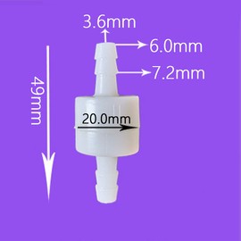 NACX 1/4Inch 6mm One Way Inline Check Valve Non Return Plastic Hose Barb, 8Pcs
