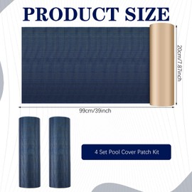 Pushglossy Pool Patch Repair Kit 8 x 39 Inch Self Adhesive Swimming Safety Cover Patch Kit Pool Cover Repair for Inground(Classics,Dark Blue,4 Rolls)