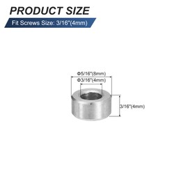 sourcing map 10 Pcs Stainless Steel Spacers, 4mm ID x 8mm OD x 4mmL 304 Stainless Steel Bushing Screw Standoff Unthreaded Round Spacer for 3/16" or M4 Screws Bolts Nuts