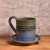 American Handmade Microwave Bacon Cooker by Holman Pottery, Smoky Blue
