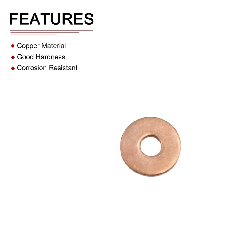 DTGN 4mmx12mmx1mm(IDxODxT) Flat Copper Sealing Washers - 20Pack - Good