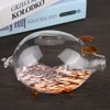 Transparent Glass Pig Coin Saver Bank Piggy Money Saving Box
