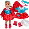Dress Along Dolly Disfraz de muñeca Inspirado en Supergirl, 6 Piezas de Ropa de Disfraz Hecha a Mano de Primera Calidad para Disfraz de superhéroe para niña Americana y muñecas de 18 Pulgadas