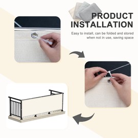 HENG FENG Balcony Privacy Screen 80x400cm, Cream