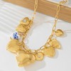 Chunky Charm Necklaces for Women Gold Heart Necklaces Charms Fashion