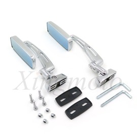 AfterMokit Replacement 6mm Thread Side Mirrors for Honda CBR Kawasaki Ninja 650R Suzuki GSXR600 GSXR1000 Hayabusa SV650S Yamaha FZ6 FZ6R R1 R6 Universal Chrome Rear View Blue Tint Mirrors