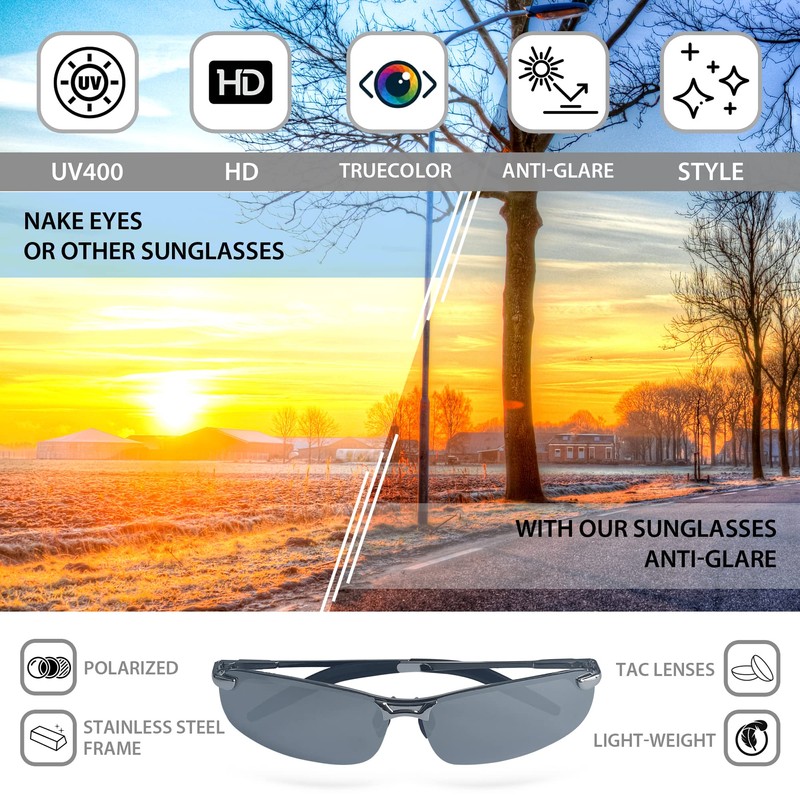 AAWAAP Polarized Sports Sunglasses for Men Golf Driving Fishing Sunglasses