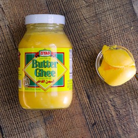 Ziyad Pure Desi Ghee Clarified Butter, Clarified Butter, Perfect High Heat Cooking, Roasted Vegetables, Sautées, Hot Drinks (Chaider) and Finishing Oil! 32 oz