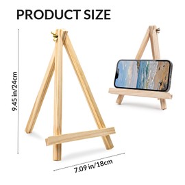 12 Pack 9 Inch Wooden Easel Stand for Painting, Tabletop Art Craft Easels for Canvas, Poster Board, Sign & Frame Display, Small Canvas Stand for Painting, Ideal for Art Party & Adult Artist - FUNLAVIE