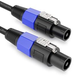 deleyCON 5 m PA speaker cable, studio quality, made of pure OFC copper, cable for PA loudspeakers, 2 x 2.5 mm² (AWG13), 8.3 mm, metal locking