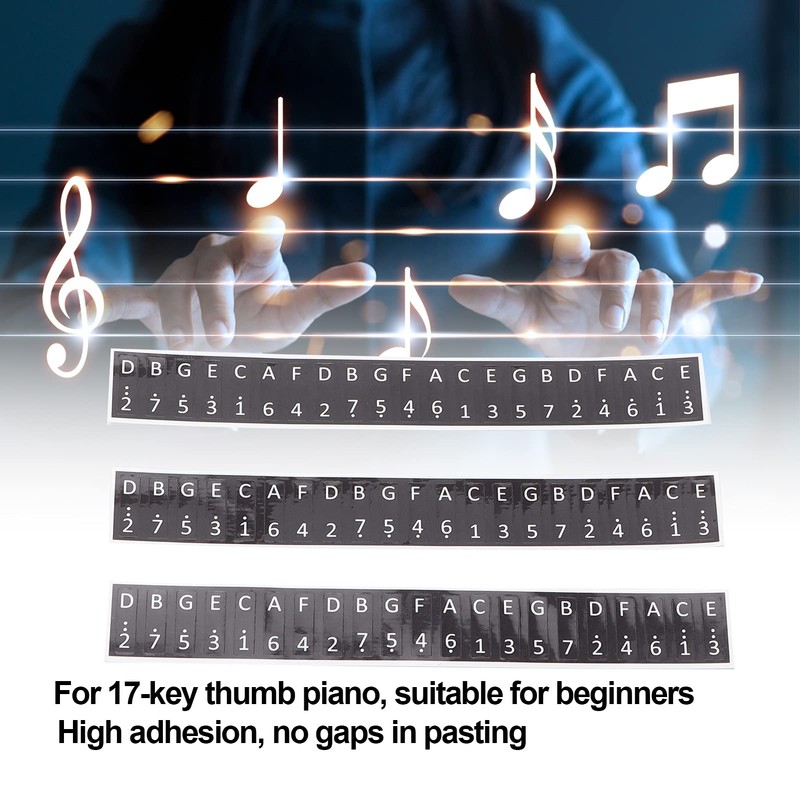 17 Keys Kalimba Stickers, Music Notes Decoration, Key Stickers, Paper
