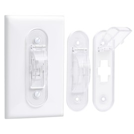 Wall Switch Guard, Childproof Light Switch Cover Guard | Toggle Style | Light Switch Protection | Lock Toggle Switch in On or Off Position | 2 Pack, Clear