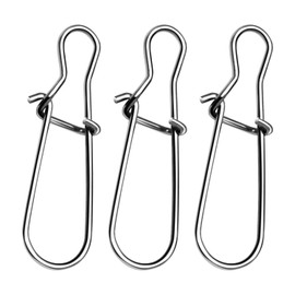 DunkTeam 100PCS Stainless Steel Duo Lock Snap Clip Swivel Lure Snaps Fishing Clips Swivels Fishing Tackle Kit Fishing Snaps Clip High Strength Fishing Gear Hooked Snap #0-22lb