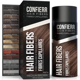 CONFIERR CONFIERR Hair Fibers for Men & Women (30 Grams, Medium Brown) - For a Fuller Hair Appearance