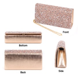 Naimo Bling Shiny Rhinestone Wedding Evening Party Clutch Handbag Purse (Champagne)