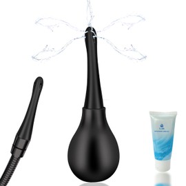 Enema Douche Anti Back-Flow, Shower Hole Irrigator, Reusable Unisex Enema Douche Vaginal Cleansing Kit (with Lubricant)