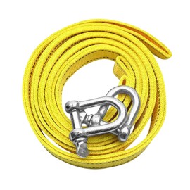 Abschleppseil Pkw, 4 Meter 3 Tonnen Abschleppseil Auto mit 2 Sicherheits-U-Schnallen, Schleppband für Off-Road Recovery und Abschleppen Heavy Duty