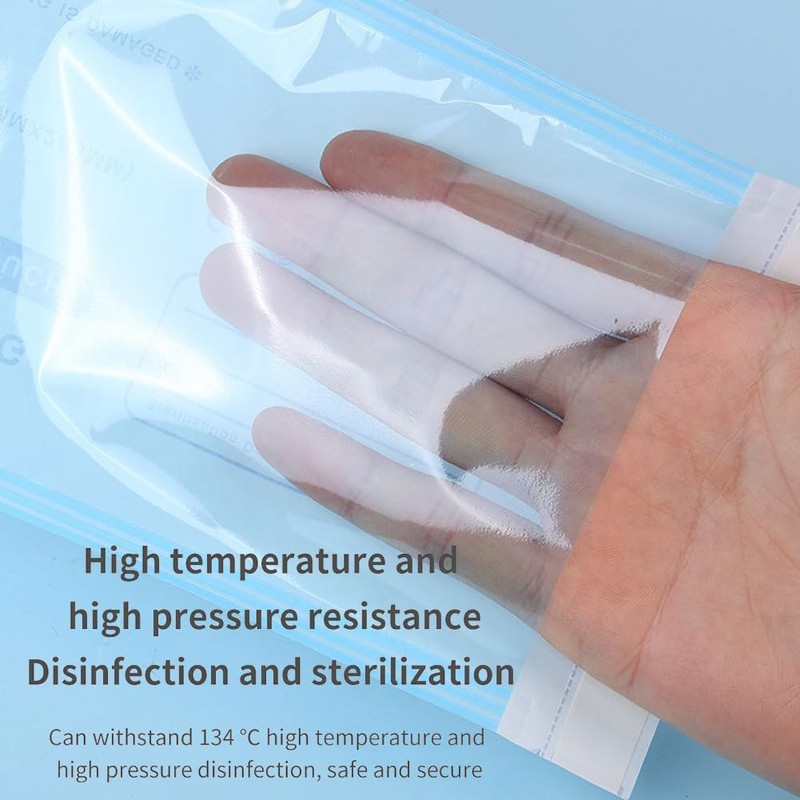 Sterilisation bag, self-sealing sterilisation bag, sealing sterilisation bag, disposable sterilisation