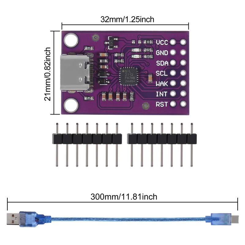 ALMOCN 1PCS CP2112 Adapter Type-C MCU-2112 Debug Board USB to