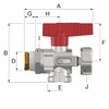 Simplex KFE Ball Valve G1/2" M x G3/4" M for