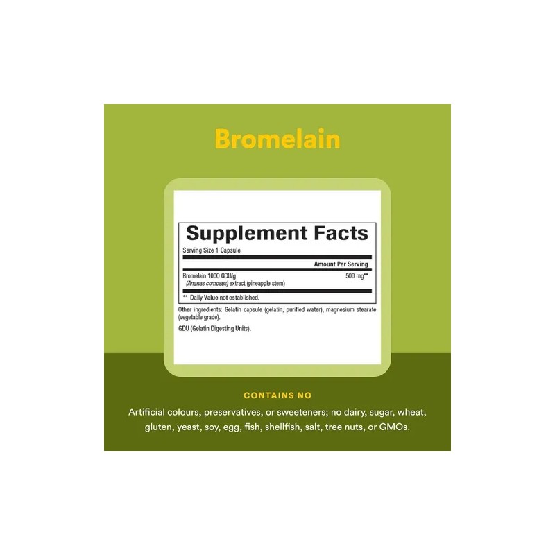 Natural Factors Bromelaína 500mg 90 Cápsulas Sin Sabor