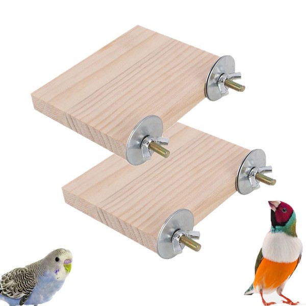 2 Pcs Parrot Platform, Hamster Wooden Stand Platform Bird Perch