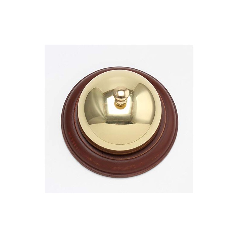 Hotel Bell WOOD LIH220-PB Hotel Bell with Wooden Stand (Brass