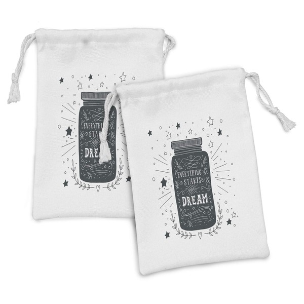 Ambesonne Saying Fabric Pouch Set of 2, Everything Stars with