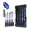 Keewaki Cross-Tip Carbide Drill Bits with Serrated Teeth, 10-Piece Masonry