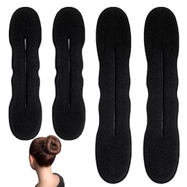 WERIGONI 4 Pack Magic Bun, Bobby Clip Sponge Clip Hairstyle Donut Bun Flexible Reusable Bun Curler for Updo Hairstyles, Ballet Bun
