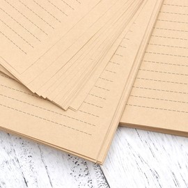 STOBOK Writing Paper with Horizontal Line A5 Envelopes Paper Vintage Kraft Paper Antique Retro Office Accessories School Supplies Pack of 100