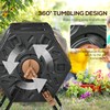 Outsunny Dual Chamber Compost Tumbler Bin, Outdoor Tumbling Composter with