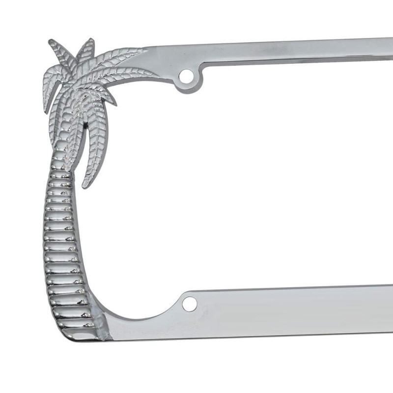 BDK Chrome Plated Rust-Proof Die-Cast Stainless Metal License Plate Frame/Holder