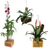 4" Natural Wooden Square Hanging Basket Outdoor Garden Planters 2-Pack