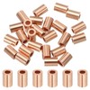 sourcing map 1/16"(1.5mm) Wire Rope Stop Sleeve, Copper Crimping Loops