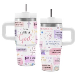 Christian Gifts for Women Girls, Christian Tumbler with Handle for Kids 14 oz, Girls Religious Gifts, Faith Jesus Bible Verse Gifts, Spiritual Inspirational Gifts for Girls, I Am a Child of God Cup