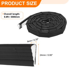 HARFINGTON Wedge Window Weather Stripping 9.8ft (3000mm) Self-Adhesive Foam Door Seal Strip Insulation Draft Stopper Soundproofing Frame Gap Sealing Filler, Black