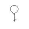 Ticome Women's Slip Chain Necklace Locker Key Heart O-Ring Black
