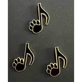 3 x Treble Clef Treble Clef Pin Dog Paw Music Brooch Music Pin, Alloy Steel