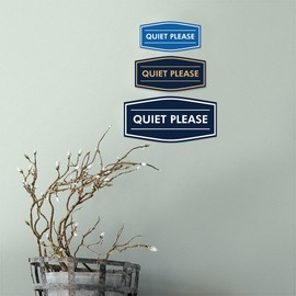 Signs ByLITA Fancy Quiet Please Sign (Brushed Gold) - Large