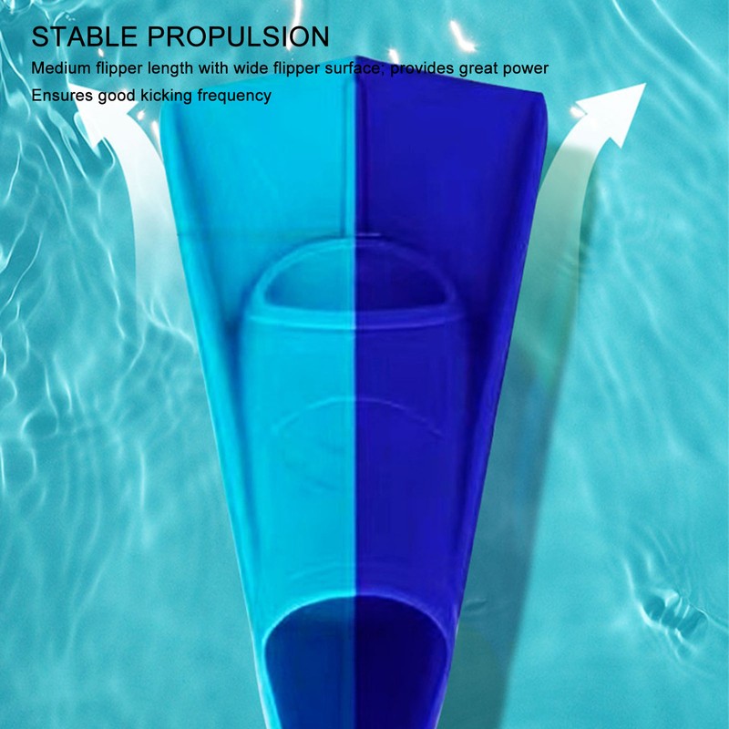 2pcs Swim Fins 2 Colour Blue Silicone Anti Slip Swimming
