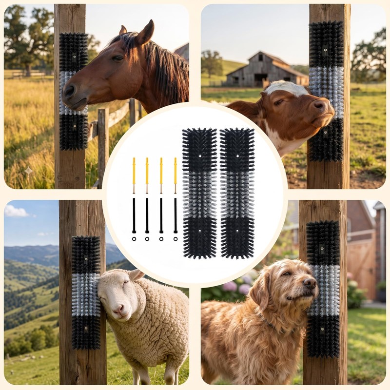 Livestock Scratch Brush for Cattle, Horses, Goats, Cow, Durable Scratching