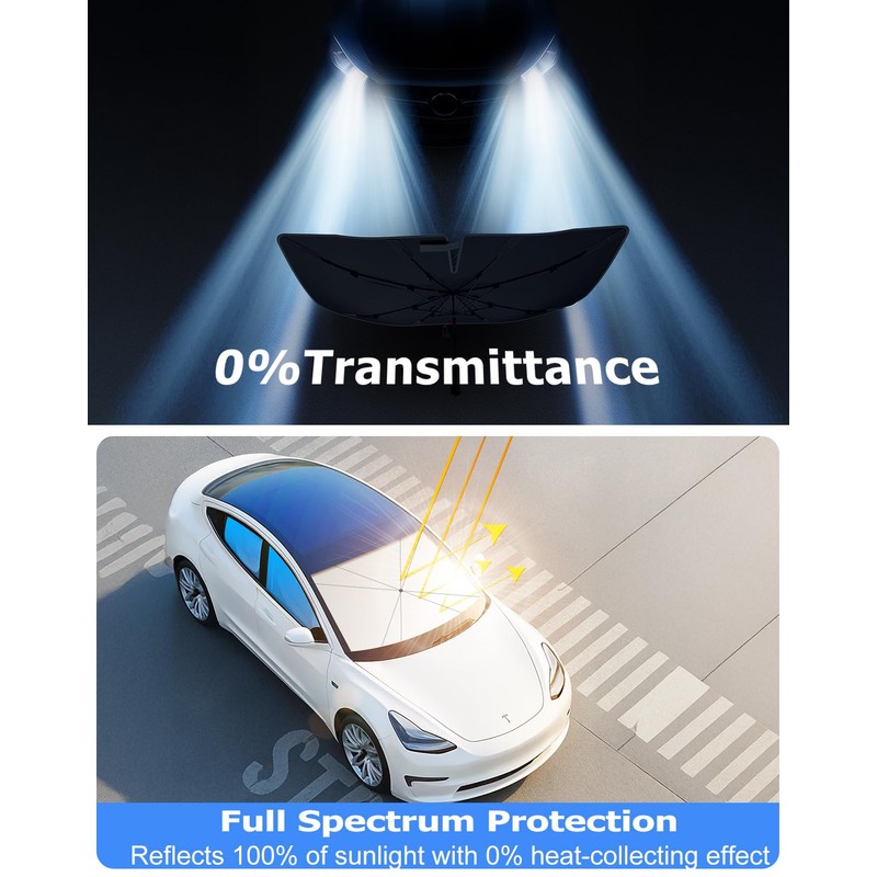 [2025 Upgrade] Doogoocoo Windshield Sun Shade [Ice-Crystal Cooling & 100%