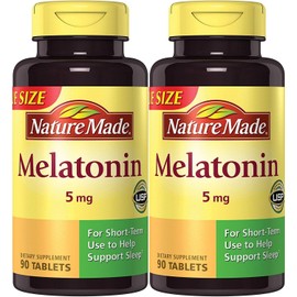 Nature Made Melatonina Máxima Fuerza 5 mg, 90 Tabletas (Paquete de 2)