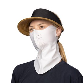 Korea Cooling UPF 50+ UV Sun Protection Face Mask with Neck Coverage – Breathable for Golf, Hiking, Fishing & Outdoors, White, Large