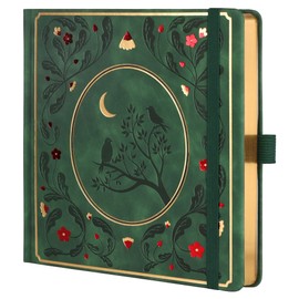 TIEFOSSI Dotted Journal Notebook, Dot Grid Notebook for Women Men, Hardcover PU Leather Journal, 160 GSM Thick Paper, 160 Numbered Pages with Gold Edges, 8 x 8 Square Diary